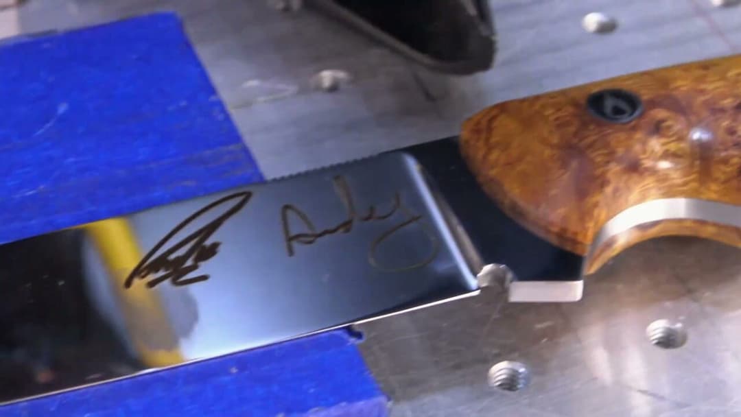 The signed knife: sixteen signatures engraved on one blade