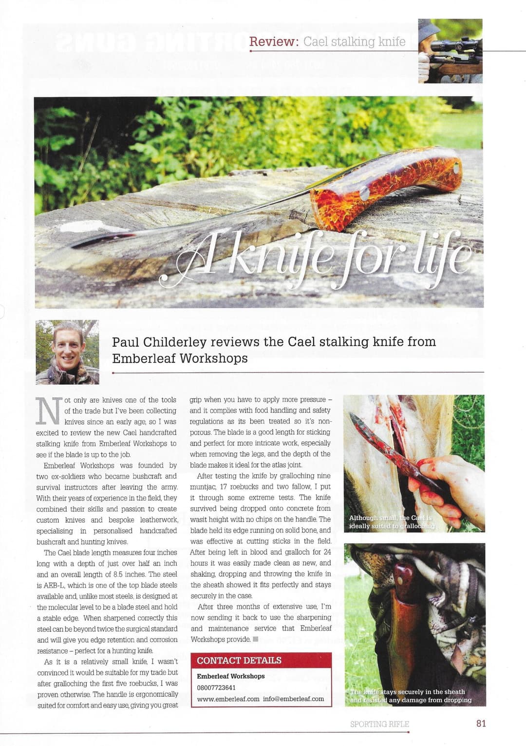 Sporting Rifle, November 2015 — A knife for life