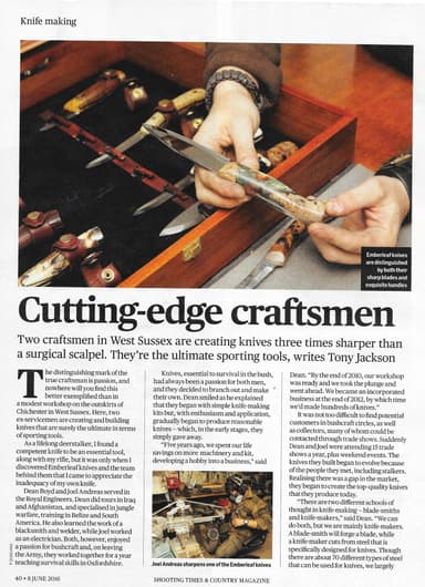 Shooting Times & Country Magazine, 8 June 2016 — Cutting-edge craftsmen